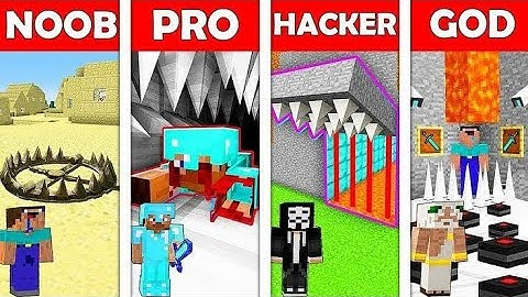 Minecraft Battle : Secret Trap Base Challenge - Noob Vs Pro Vs Hacker Vs God ~ Minecraft Animation