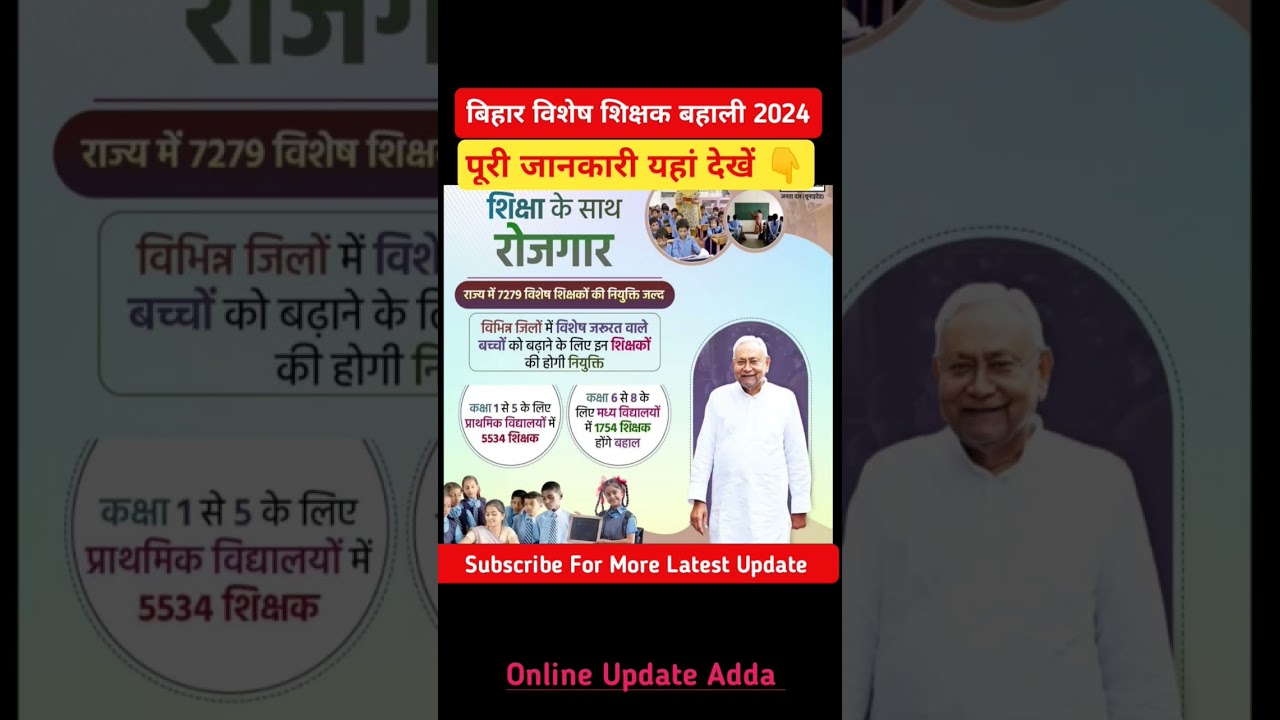 Bihar Teacher New Vacancy 2024 | Bihar Sikshak Bharti 2024 