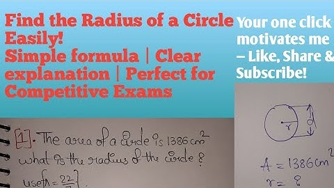 Find radius of circle Simple formula | Clear explanation | Perfect for Competitive Exams