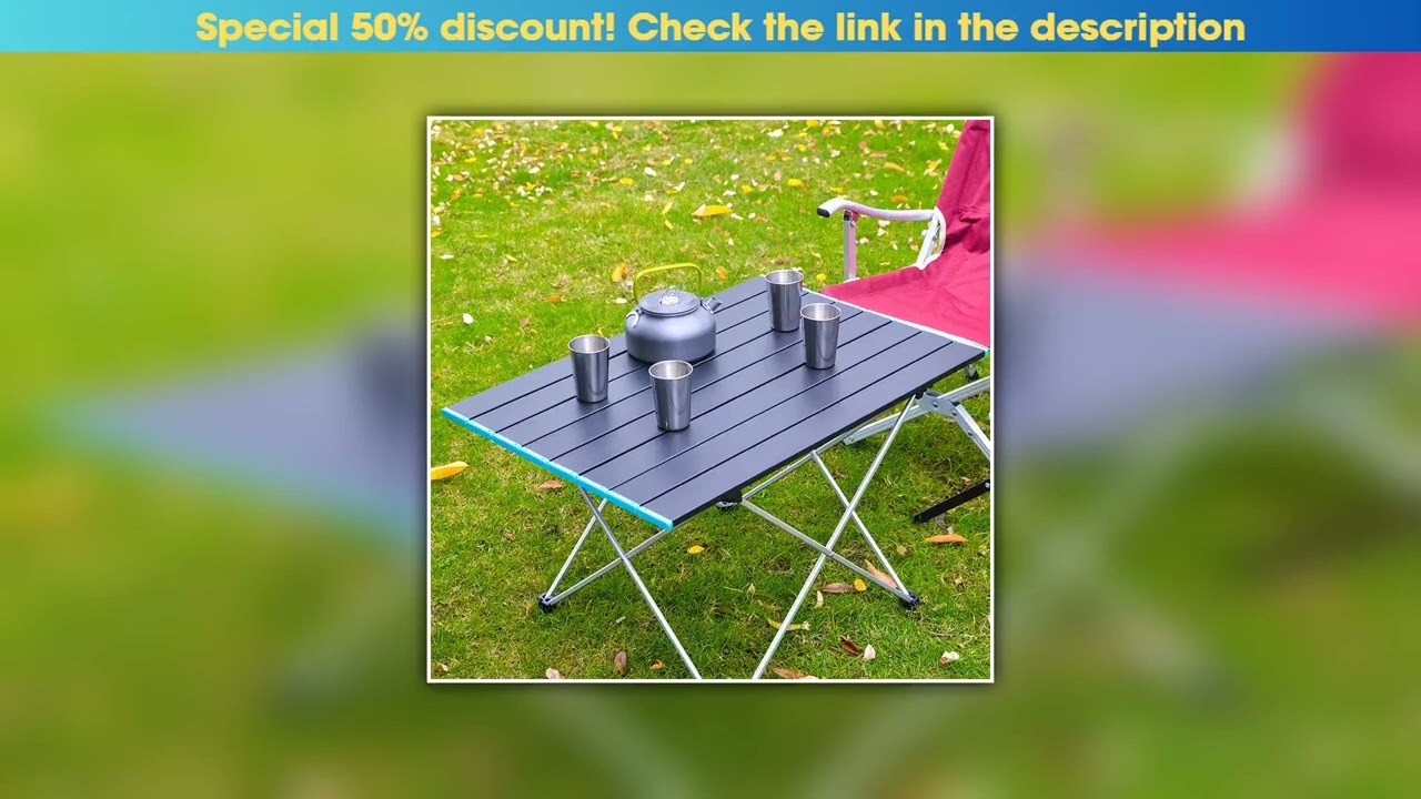 Top BLUESDEER Ultralight Folding Camping Table Foldable Outdoor Dinner Desk High Strength Aluminum•