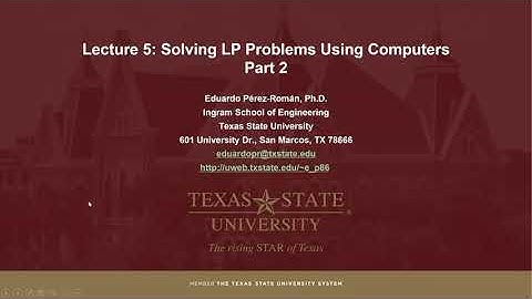Lecture 5P2: IE 3340 Operations Research - Solving LP problems using AMPL
