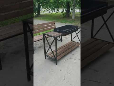 Мангал Loft в комплекте со скамейкой