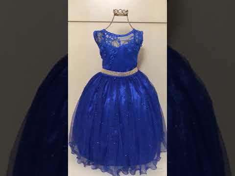 vestido infantil azul royal