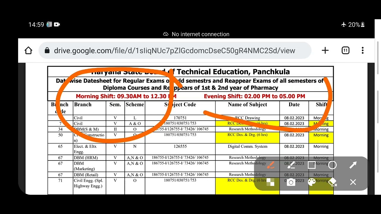 HSBTE BOARD PANCHKULAREGULAR/REAPPEAR DATE SHEET2023/hsbte/hsbtech/