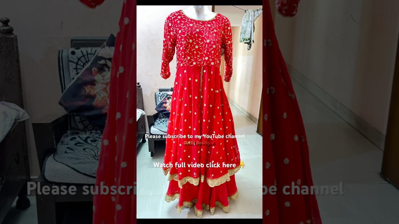 Front slit kaliyon wala Gown/Shrug cutting and stitching 