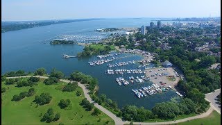 City of Hamilton - Beautiful Aerial View of Burlington Bay | Bayfront Park 4K UHD