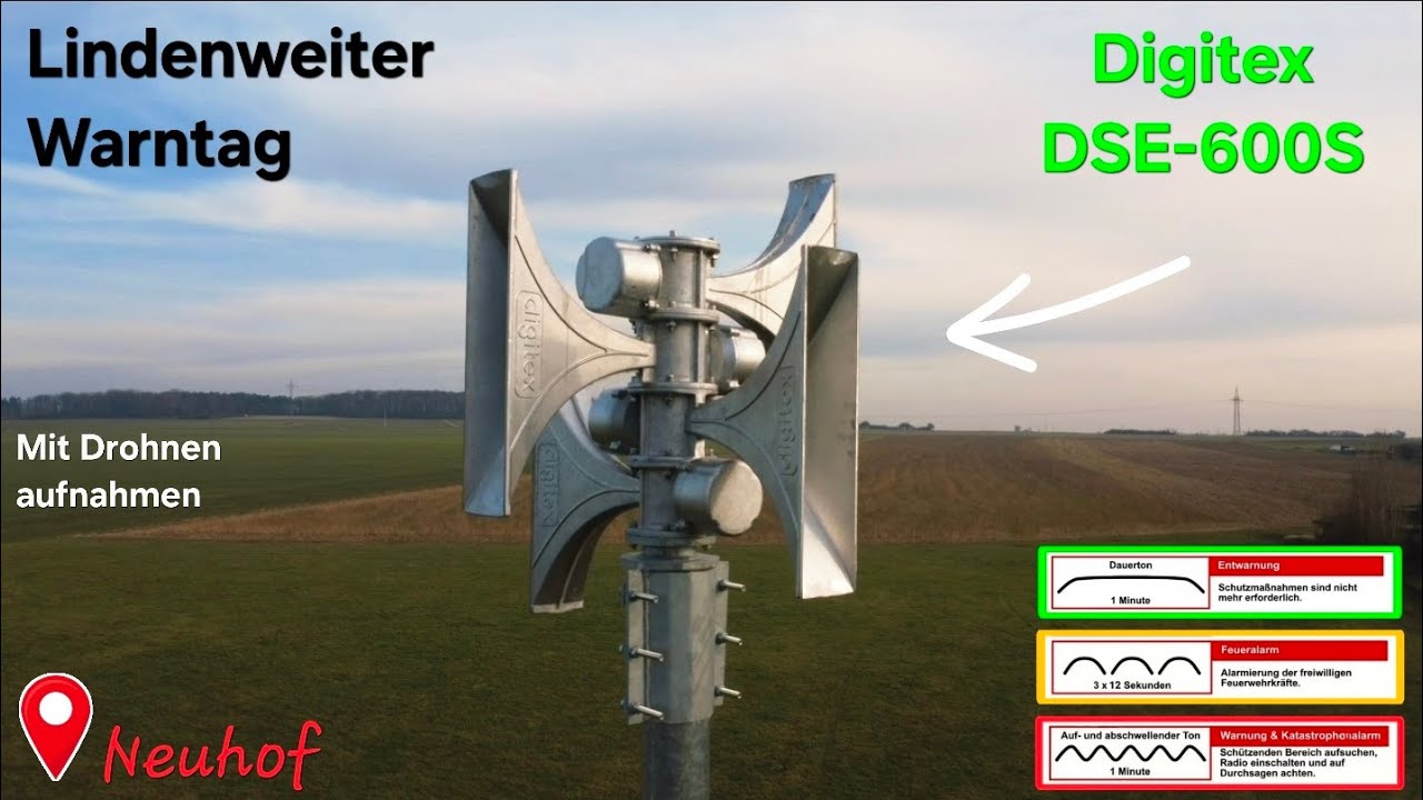Sirenenprobe einer Digitex DSE-600S | Lindenweiter Warntag | 17.01.2026