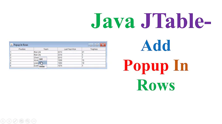 Java JTable Ep.08 - Popup Menu In Rows When Right-Clicked