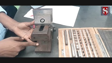 Setup For Angle By Using Sine Vice And Slip Gauges.