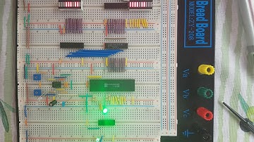 CDP 1802 Testschaltung auf dem Breadboard