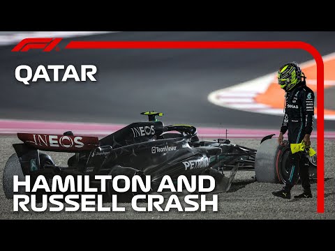 Hamilton and Russell Crash on Opening Lap | 2023 Qatar Grand Prix