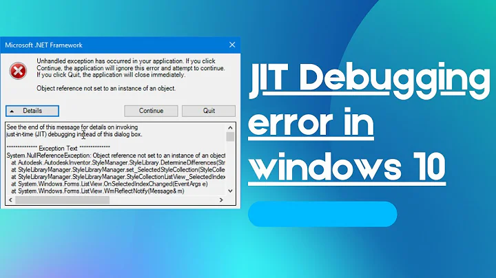 how to fix jit debugging error windows 10 @MR.LEARNING WAY