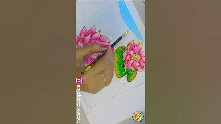 Lotus Glass Painting #shorts #trending #acrylicpainting #viral #anushartzcorner #glasspainting