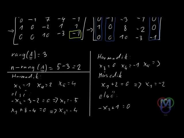 Homogén lineáris egyenletrendszer megoldása