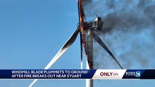 Video: Massive fire destroys wind turbine in Adair County