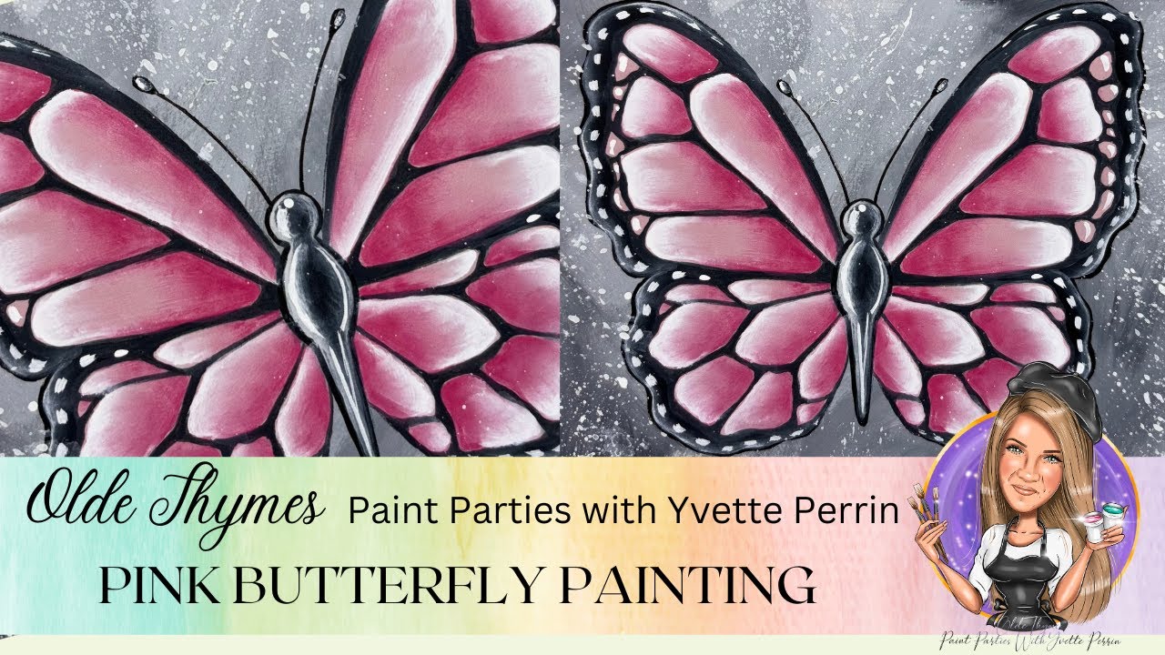 Easy Beginner Pink Butterfly Painting Tutorial