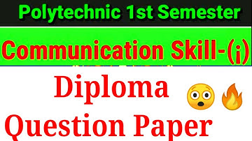 Basic Communication Skills 1st Semester Diploma Question Paper 2019 | Polytechnic Previous Year Ques