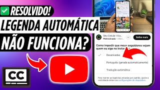 TRADUÇÃO AUTOMÁTICA DO YOUTUBE NÃO APARECE (Legendas Automaticas) Como Resolver TRADUÇÃO AUTOMÁTICA DO YOUTUBE NÃO APARECE (Legendas Automaticas) Como Resolver