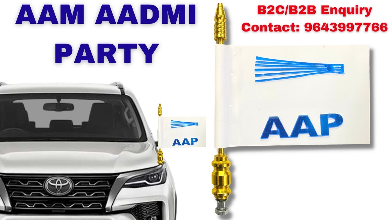 आम आदमी पार्टी Flag Aam Aadmi Party Car Bonnet Flag | AAP Party Flag ...