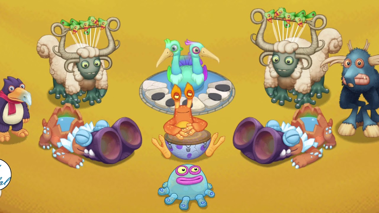 Сколько монстров в my singing. Остров Оазис my singing Monsters. My singing Monsters монстры. Чехарда my singing Monsters. Поющие монстры Огненный Оазис чехарда.