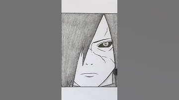 Madara Uchiha drawing || Easy anime drawing #shortsvideo #shorts #animedrawing