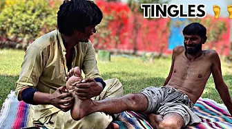 FEET TINGLES MALE MASSAGE ASMR FOR STRESS RELIEF | FOOT REFLEXOLOGY | LEG MASSAGE FOR RELAX &  SLEEP