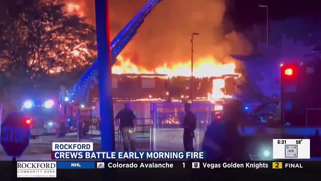 Crews respond to early morning fire in Rockford - YouTube