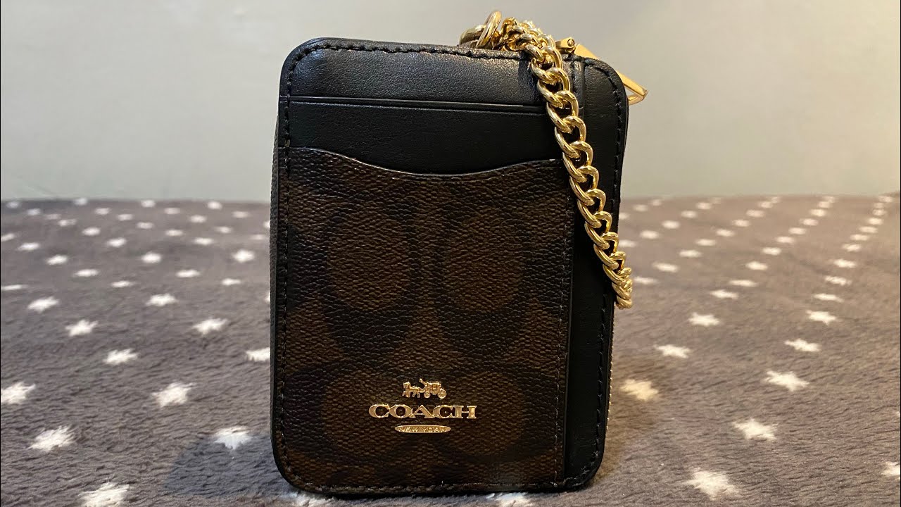 Coach Outlet Zip Card Case In Signature Canvas