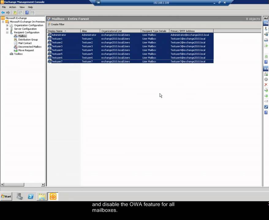 How to manage mailbox in microsoft windows exchange server 2010 youtube