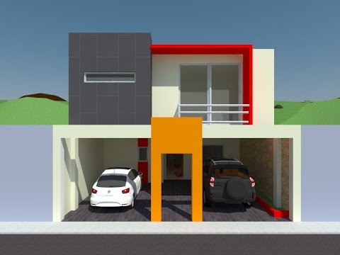 casa moderna 8x20 m animacion 3d - youtube
