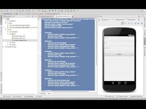 studio tutorial android for and Studio Register 1 Login Tutorial Part  Android Interface User