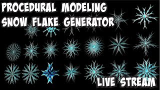 Pop Up Live Stream on making Snowflakes using Procedural Modeling