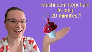 Beginner-friendly crochet mushroom keychain