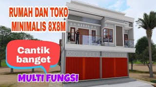 Bangun rumah dan toko minimalis 8x8 cantik banget||Ruko 2 lantai