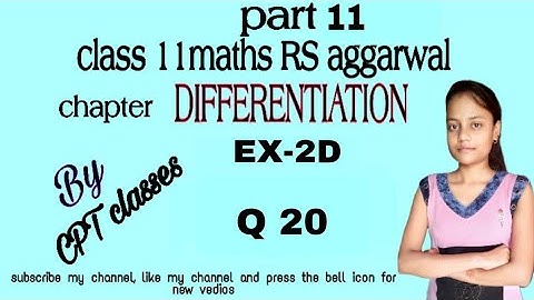 class 11 maths rs aggarwal chapter Differentiation exercise 2D part 11 Questions no.20