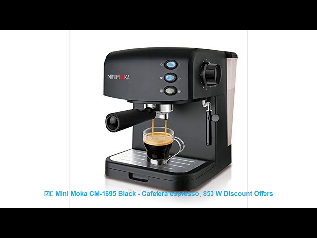 ☑️ Mini Moka CM-1695 Black - Cafetera espresso¸ 850 W Discount Offers 