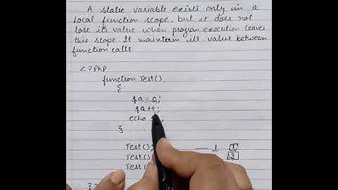 Static scope of variable in PHP