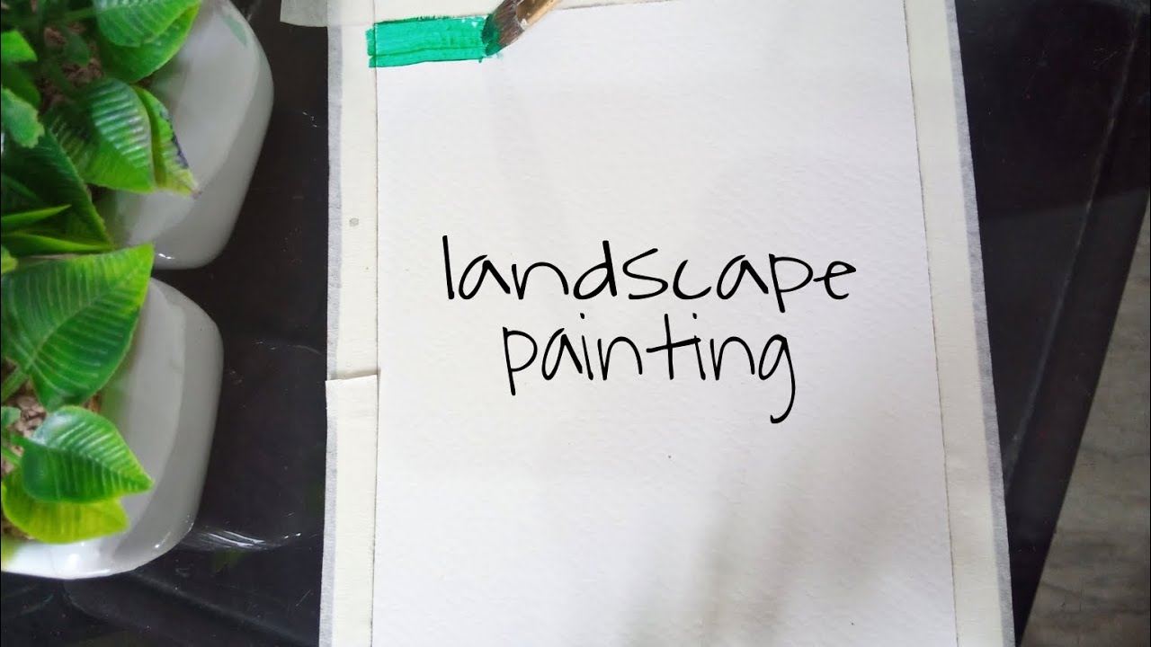 Easy landscape painting tutorial for beginners||How to paint simple ...