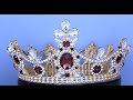 Full Rhinestone Gold Queen King Crown