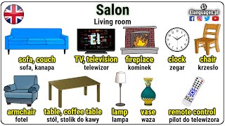 Wyposażenie pokoju dziennego, salonu po angielsku | Living room vocabulary