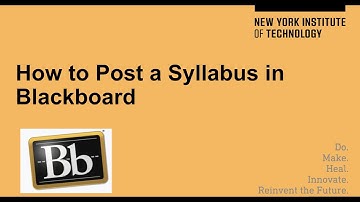 How to Post Syllabus in Blackboard