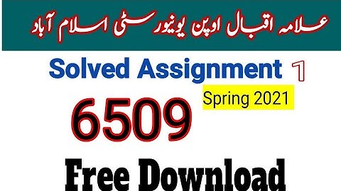 6509 aiou assignment no. 1 spring 2021 | 6509 spring 2021 solved assignment 1
