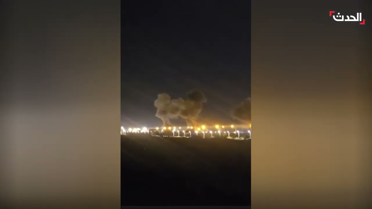 مشاهد لقصف محطة إذاعة جنوبي إيران