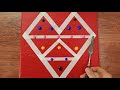 Heart❤️ Acrylic Painting Using Masking Tape #422｜Satisfying Masking Tape ASMR