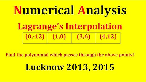 find the polynomial which passes through the points ? | lagrange
