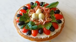 Праздничный торт-салат/торт-бутерброд: простой рецепт эффектной и вкусной закуски