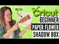 Beginner friendly paper flower shadow box with free svg file