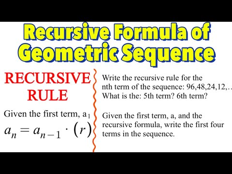 Recursive Formula For Geometric Sequence Worksheets