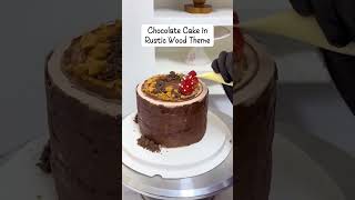Rustic Wood Theme Chocolate Cake Decorating  #ChocolateCake #WoodThemeCake #CakeDecorating