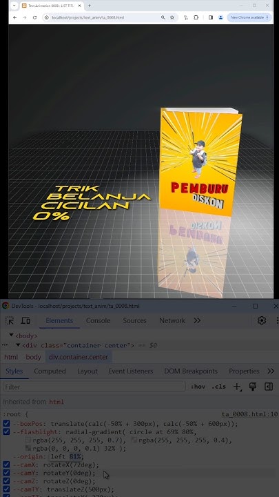 Realtime Animation CSS 3D running in chrome #shorts @jmc23id - YouTube